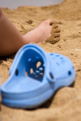 Fototapeta na wymiar Sand covered foot