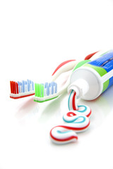 Toothbrush and toothpaste