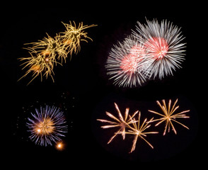 Fireworks on the night sky