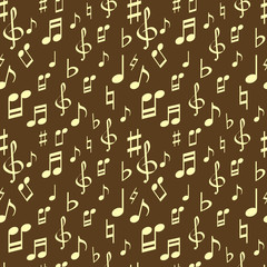 Vector seamless pattern with music notes