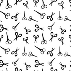 vector seamless background with scissors