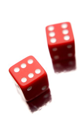 Two dice isolated over white