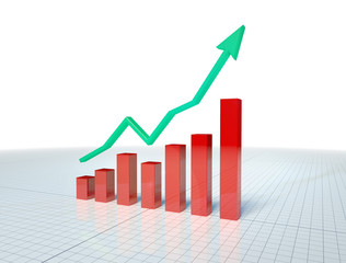 Business Graph with green arrow
