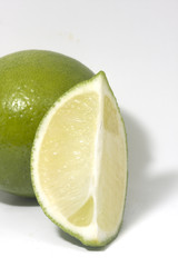 lime in macro, on white