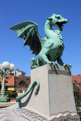 Drachenbrücke in Ljubljana (Detail, 2009)