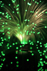Grün beleuchtete Glasfasern