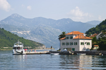 Fototapeta na wymiar Ferry Boat in Montenegro