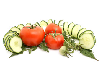 tomato and cucumber