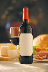 repas avec vin rouge