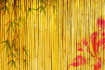 Naklejki  tło lotosu i bambusa