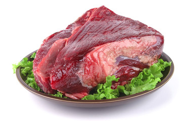 uncooked meat on plate
