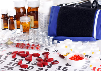 Planning of reception of tablets on basis of a calendar