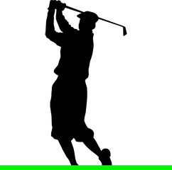 golfer black silhouettes