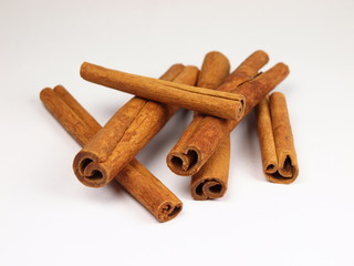 Cinnamon bark isolated on a white background