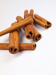 Cinnamon bark isolated on a white background