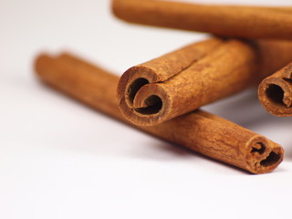 Cinnamon bark isolated on a white background