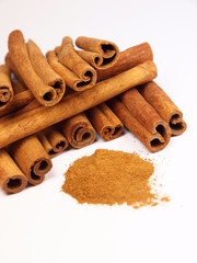 Cinnamon bark isolated on a white background