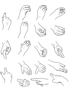 various hand poses