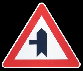 roadsign on black background