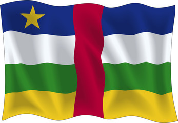 Flag of Central African Republic isolated on white background