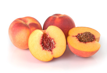 Peaches In A Group With One Halved