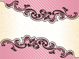 Romantic French retro banner in pink
