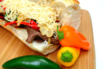Steak And Sweet Pepper Sandwich