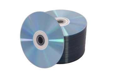 Stack of disks on white