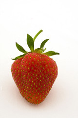 Strawberry set against a white background