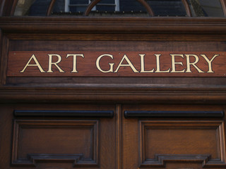 Art Gallery sign close up.