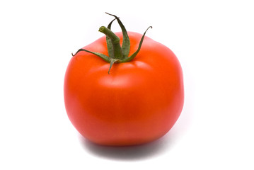 Fresh tomato. Macro studio isolated on white.