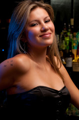Fototapeta na wymiar Lady in the bar