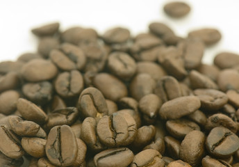 Pile of roasted coffee beans