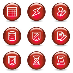 Database web icons, red glossy series