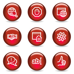 Internet communication web icons, red glossy series