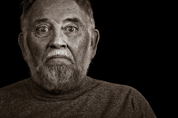 Elderly Man With A Worried Look