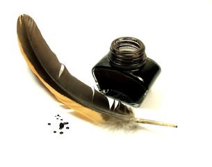 Inkwell and quill