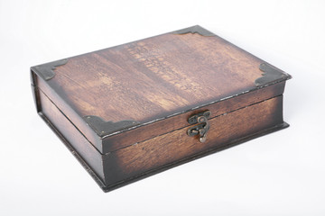 Wooden box isolated on a white