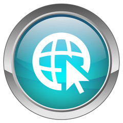 Orb button with Internet Access symbol (blue)