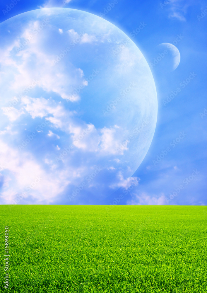 Canvas Prints fields of a far planet