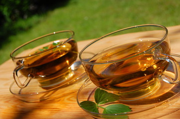 cup tea in the garden