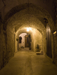 Alley by night. Giovinazzo.
