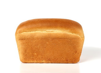 Loaf of white bread made of wheat flour
