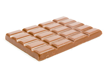 A chocolate bar isolated on white background