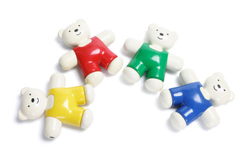 Naklejka premium Plastic Teddy Bears
