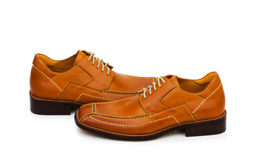 Orange shoes isolated on the white background