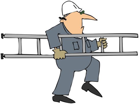 Worker Carrying A Ladder