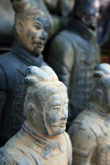 Zelfklevend Fotobehang replica of a terracotta warrior sculpture found in Xian, China © zhu difeng