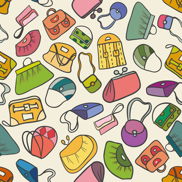 colorful fashion seamless pattern  (handbags)
