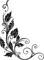 Blätter, Blatt, Laub, filigrane Ranke, dot work